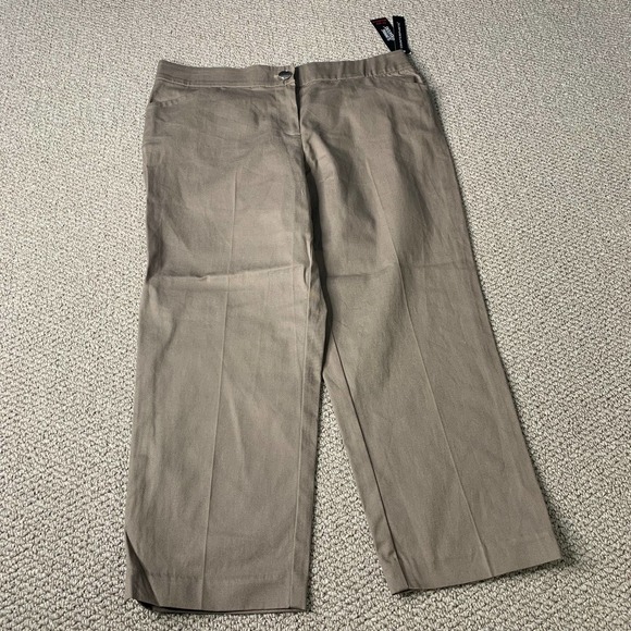 Counterparts Womens Pants Size 10 Brown Straight Leg Slimming Sensations Cropped - Picture 1 of 13